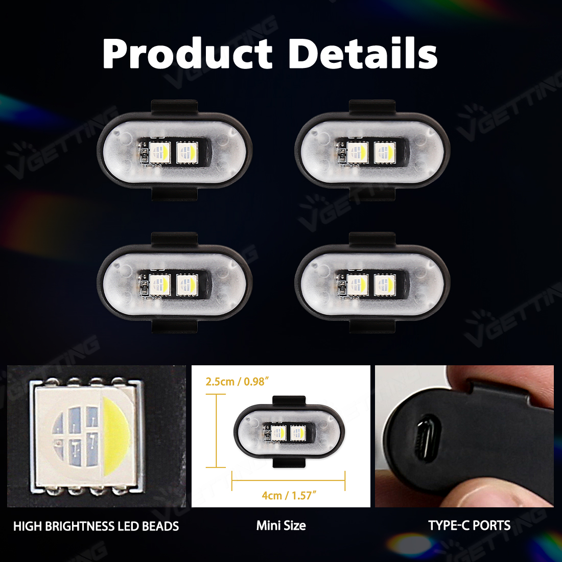 4Pcs Mini Drone Strobe Light 8 – Drone Strobe Light recenzja i cena
